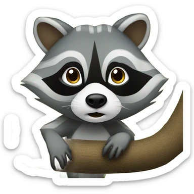 Raccoon in a tree sticker