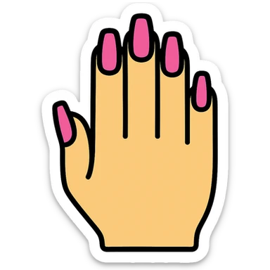 hand with pink gothic nails sticker