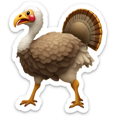 turkey playingba banjo riding a sheep sticker