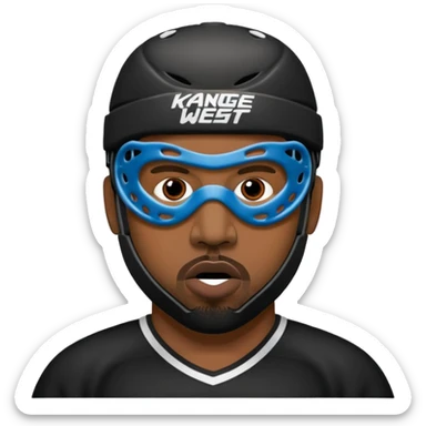 Masque de hockey de kanye west avec deux trous au dessus de la place de vision, et 6 trous en dessous de la place du nez without eyes and mouth  sticker