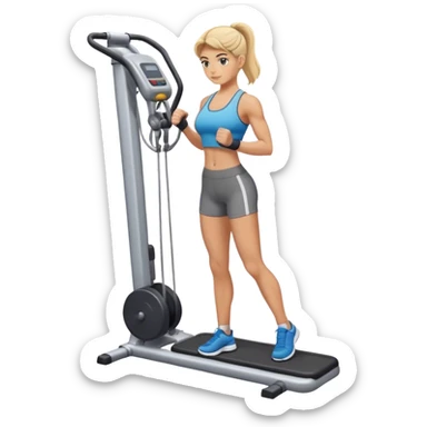 gym cable machine standing exercise sticker