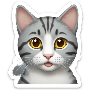 Cat gray taby sticker