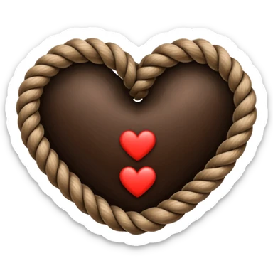silhouette of a rope forming a heart sticker