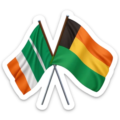 Nigerian flag and Ghanian flag together sticker