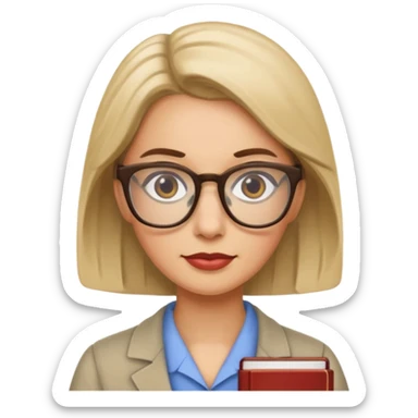 a librarian wearing glasses sticker