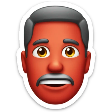 Red faced embarrassed guy sticker