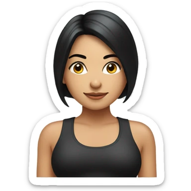 Pretty girl with black hair doing pilates sticker