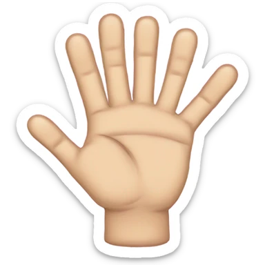 A hand with 5 fingers: the thumb, index finger, and pinky extended, while the middle and ring fingers are folded down sticker