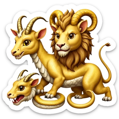 chimera with lion, goat, and snake heads sticker