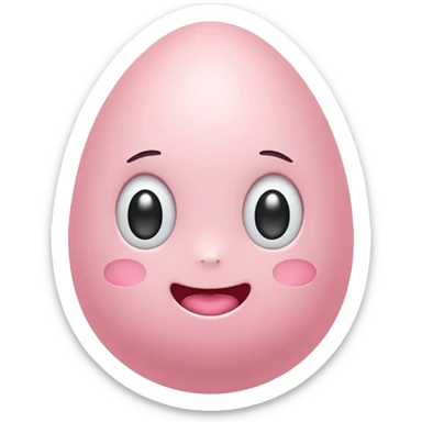 cute pastel pink egg emoji, kawaii style, soft glow, simple design, transparent background, twitch emote sticker