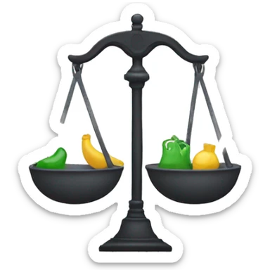 someone holding weighing scales in each hand sticker