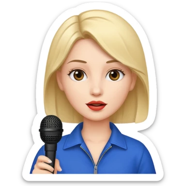 Public Speaker woman with mic sticker