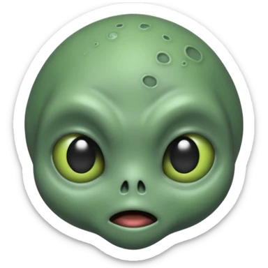 tiny alien head really scary sticker