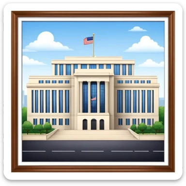 beautiful large building of the US Embassy. it looks very realistic sticker