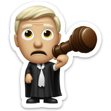 angry judge with hammer sticker
