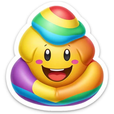 easter rainbow inflatable bouncy  poopmoji  sticker
