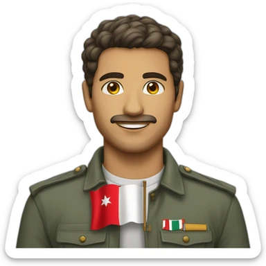 homme tenant le drapeau de la tunisie  sticker