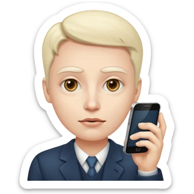 Face with heavy eye bags while scrolling phone sticker