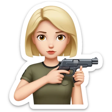 arms round neck with gun to head girl sticker