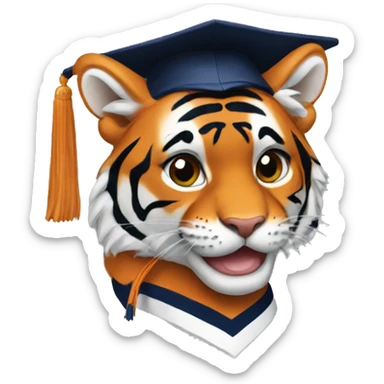 Auburn tiger graduating sticker
