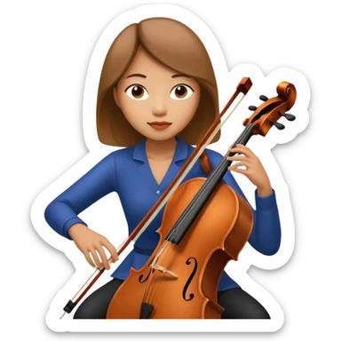 asian woman playing cello sticker