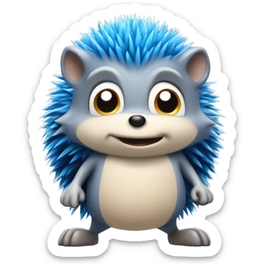 Blue hedgehog that can run really fast standing on 2 legs sticker