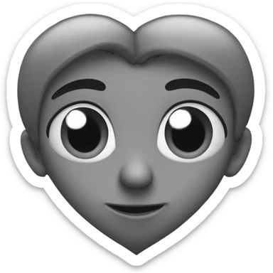 Grey heart sticker