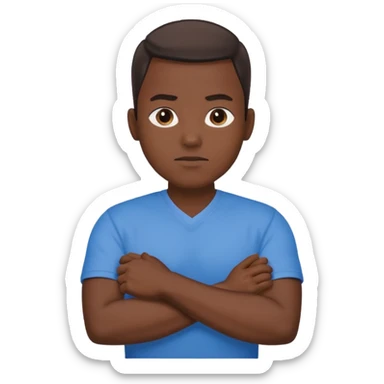 rapper emoji crossing arms in front of chest, confident expression sticker