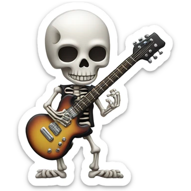 skeleton playing rock guitar sticker