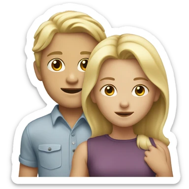 Blonde girl pushing a boy  sticker