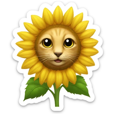 sunflower with black cat in the centre sticker