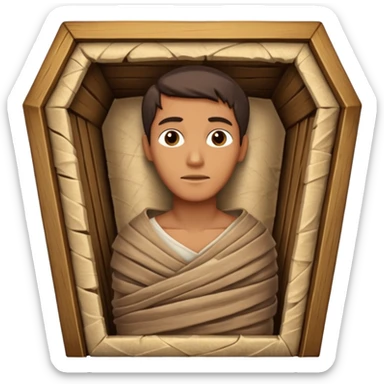 mummy coffin with a guy in it sticker