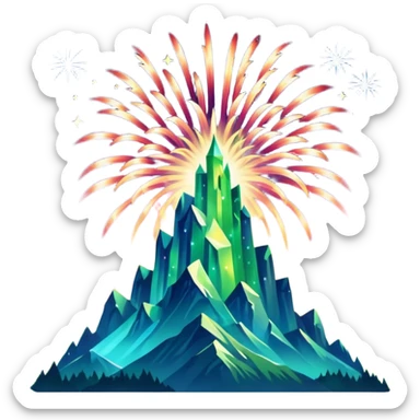 something that represents the aurora borealis lights and fireworks sticker