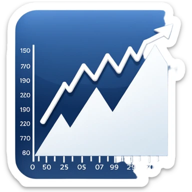 chart with downward trend line and scale, representing forecasting weight loss sticker