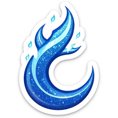 marine blue glitter fire sticker