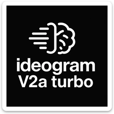 recreate this logo with text of "ideogram V2a turbo", MAKE IT FIT IN SQAURE  sticker