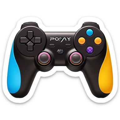 Clash of Clans aesthetic: Cinematic Playful PlayStation Move Controllers Portrait Emoji, rendered in a 3D vector-style similar to standard emojis with minimal shading and bold, simplified shapes. A compact, distinct form with signature details, softly glowing with a cutting-edge console technology charm. Simplified yet unmistakably iconic, highly detailed and consistent, glowing with a soft radiance and high shine. Stylized with a touch of technological advancement and a soft glowing outline, capturing the essence of a beloved gaming relic with a friendly, playful manner! sticker