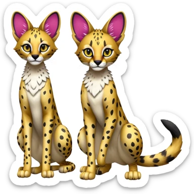 Anthro Epic Edgy Colorful Serval-Vernid-Trico full body sticker