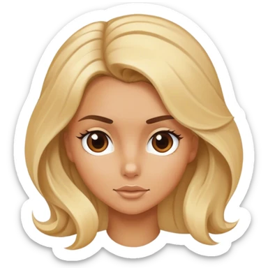 tanned blonde girl with a blow out sticker