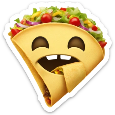 Emoji eating tacos  sticker