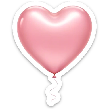 Cinematic tiny floating heart balloon, glossy and round, warm pink hues, slightly transparent with a soft glow, delicate string gently swaying, dreamy and adorable. sticker