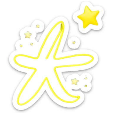 A black background with a yellow neon cursive text saying Mr. Yellow with white stars and nothing more sticker