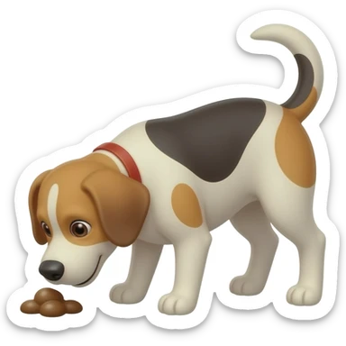 dog pooping bending over pooping dog sticker
