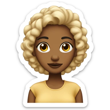 chica de pelo negro por los hombros, piel morena,  ojos chinos y labios carnosos sticker