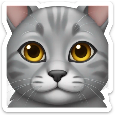 Lop-eared gray cat sticker