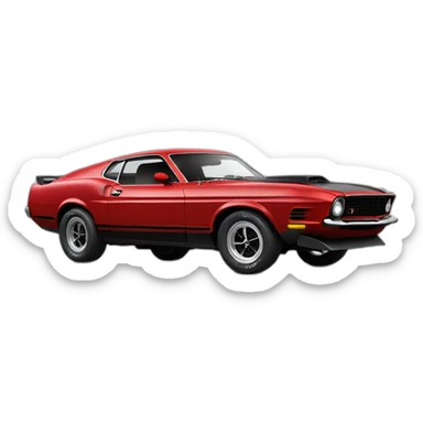 Red mustang mach 1 profil Left side sticker