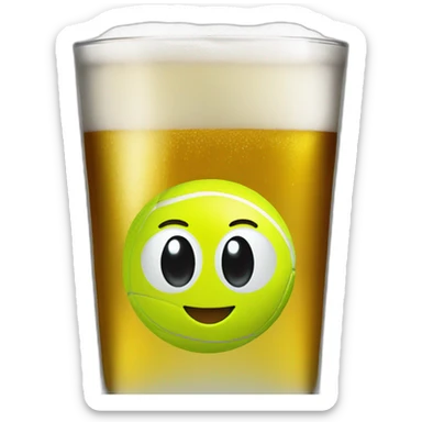 tennis-ball-in-a-glass-of-beer sticker