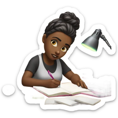 girl studying  sticker