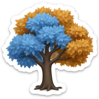 Autumn blue tree sticker
