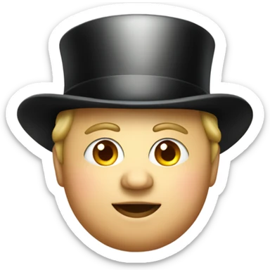 Fat person wearing a top hat sticker
